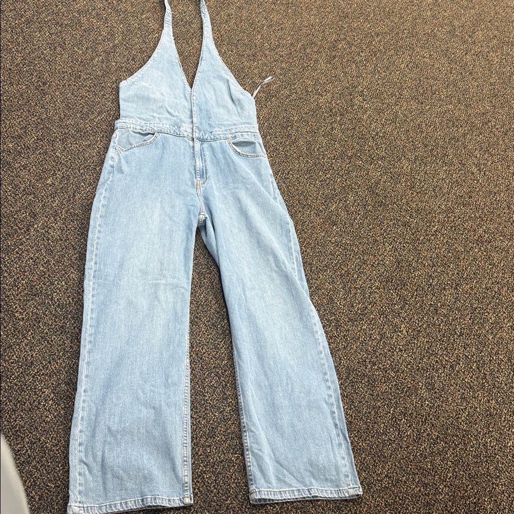 Zara light Blue Denim Jumpsuit